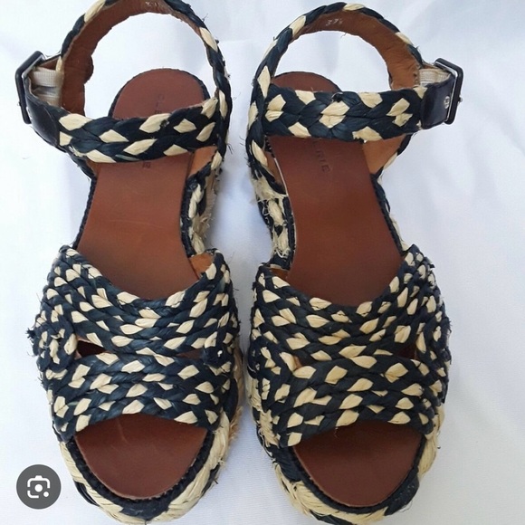Authentic CLERGERIE Raffia Platform Sandals Size 36 - Picture 3 of 5